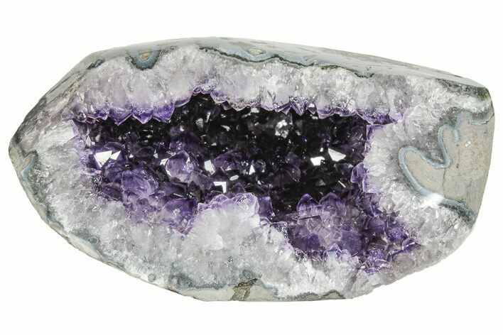 Purple Amethyst Geode With Polished Face - Uruguay #199762